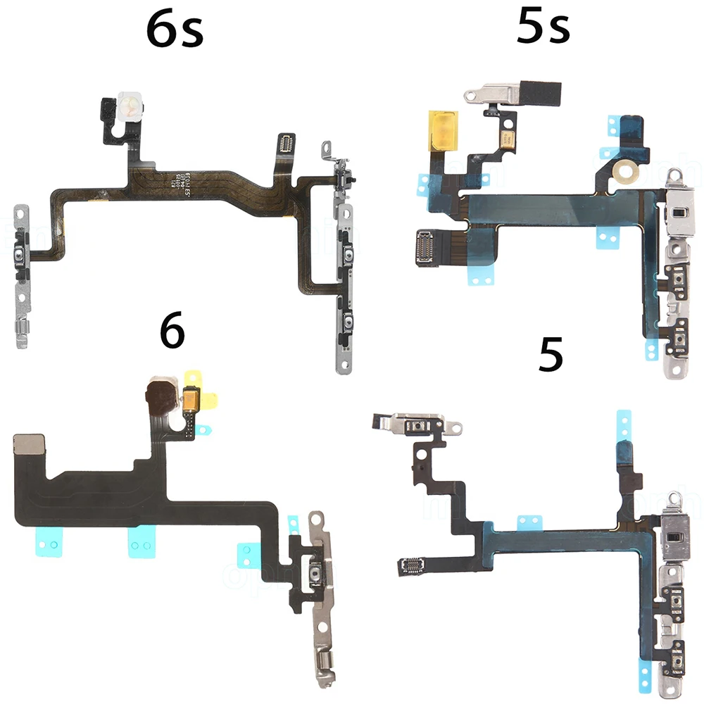 

Power On Off Flex For iPhone 5 5S 6 6S 7 8 Plus Volume Up Down Side Button Key Ribbon Flex Cable With Metal