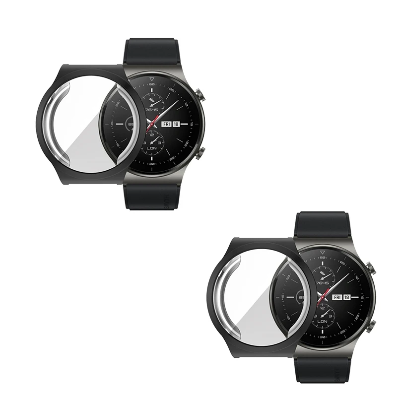 

Мягкий защитный чехол из ТПУ на весь экран, 2 шт., рамка для Huawei Watch GT 2 Pro, ремешок GT2, защитный бампер