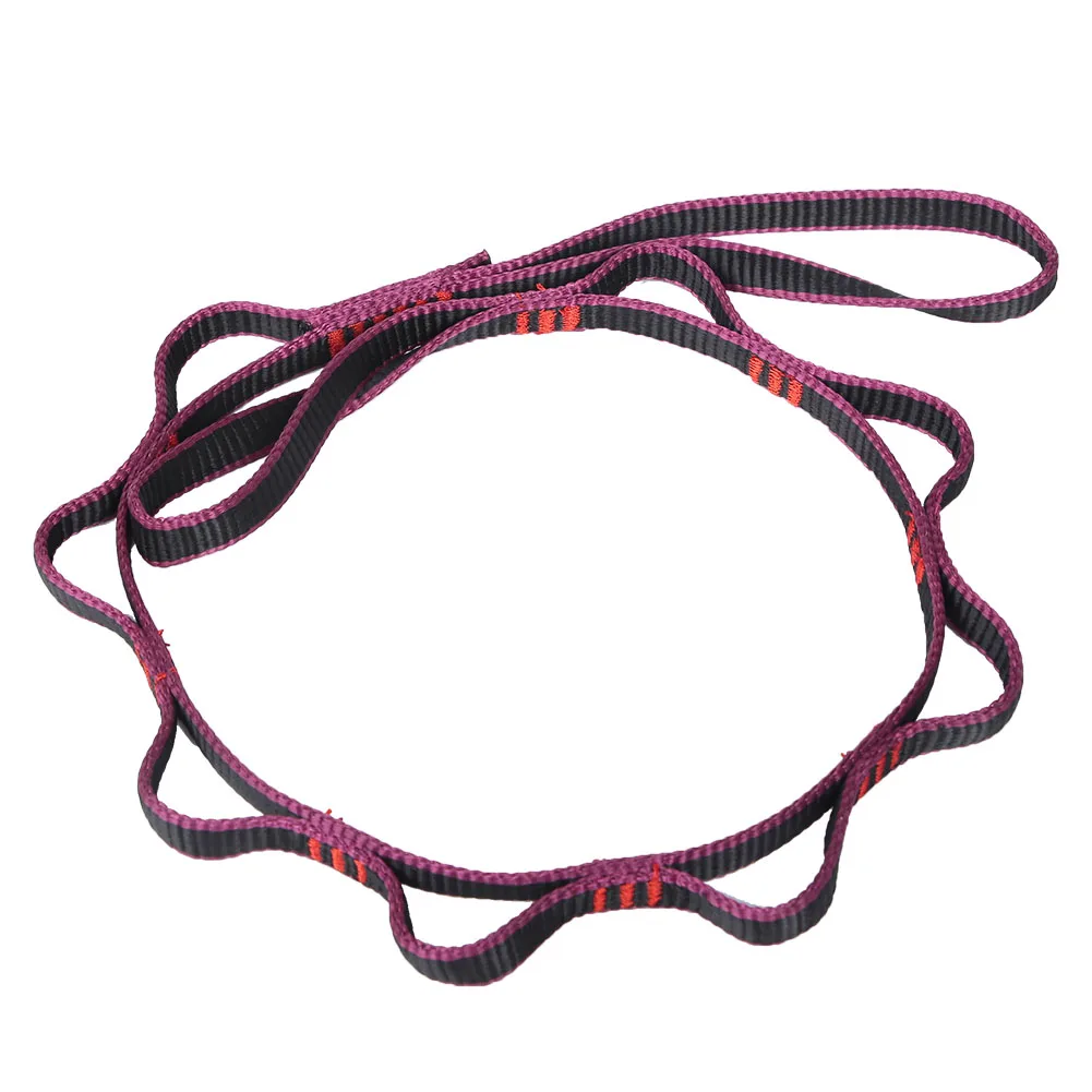 

Outdoor Nylon Climbing Equipment Downhill Forming Ring Sling Daisy Chain Rope Anchor Purple For Mountaineering Rock Climbing