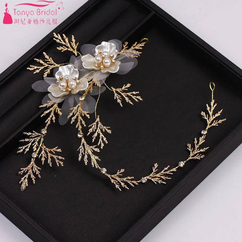 

Gold Bridal Accessories Crystal Flowers Hairdress ,women headwear Fairy ZH068