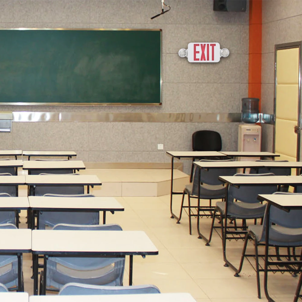 Светодиодный аварийный светильник Red Exit Sign с регулируемой двойной головкой