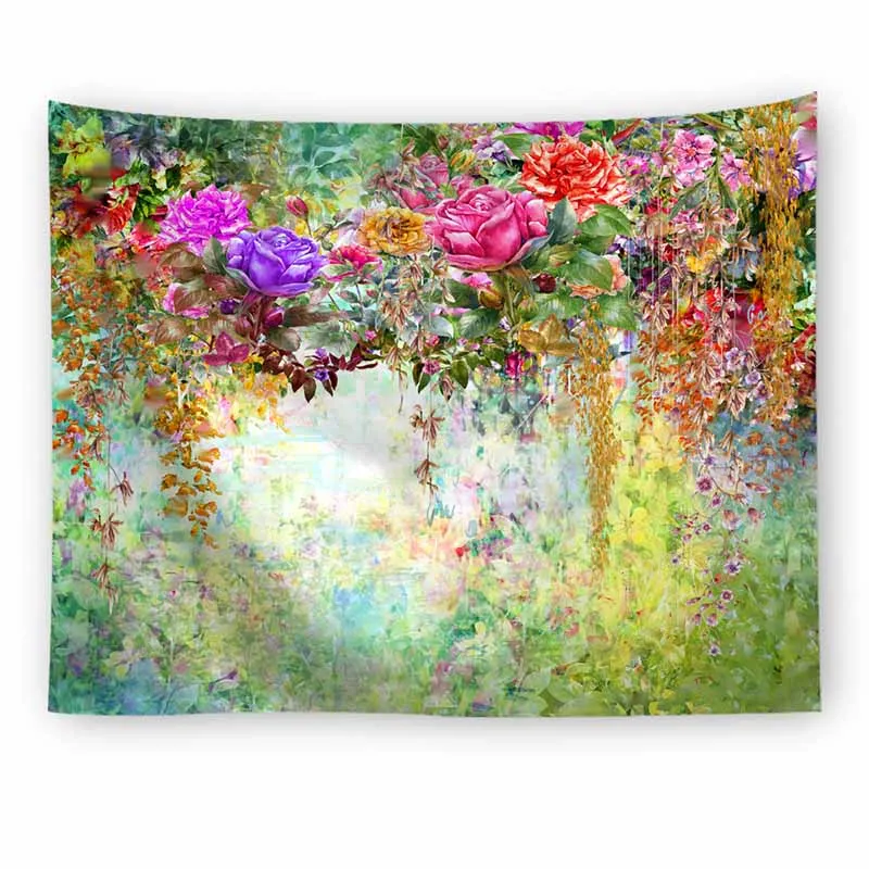 Настенный гобелен с цветочным мостом декор для свадьбы разноцветный пейзажем