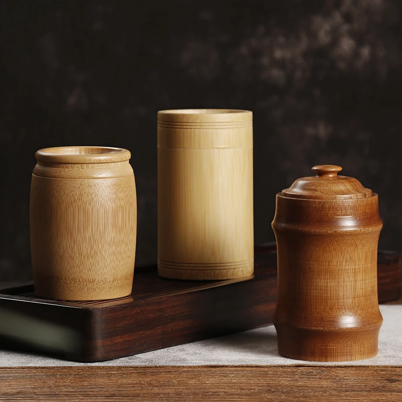 Бамбуковая чайная банка ручной работы контейнер для хранения кофейных зерен