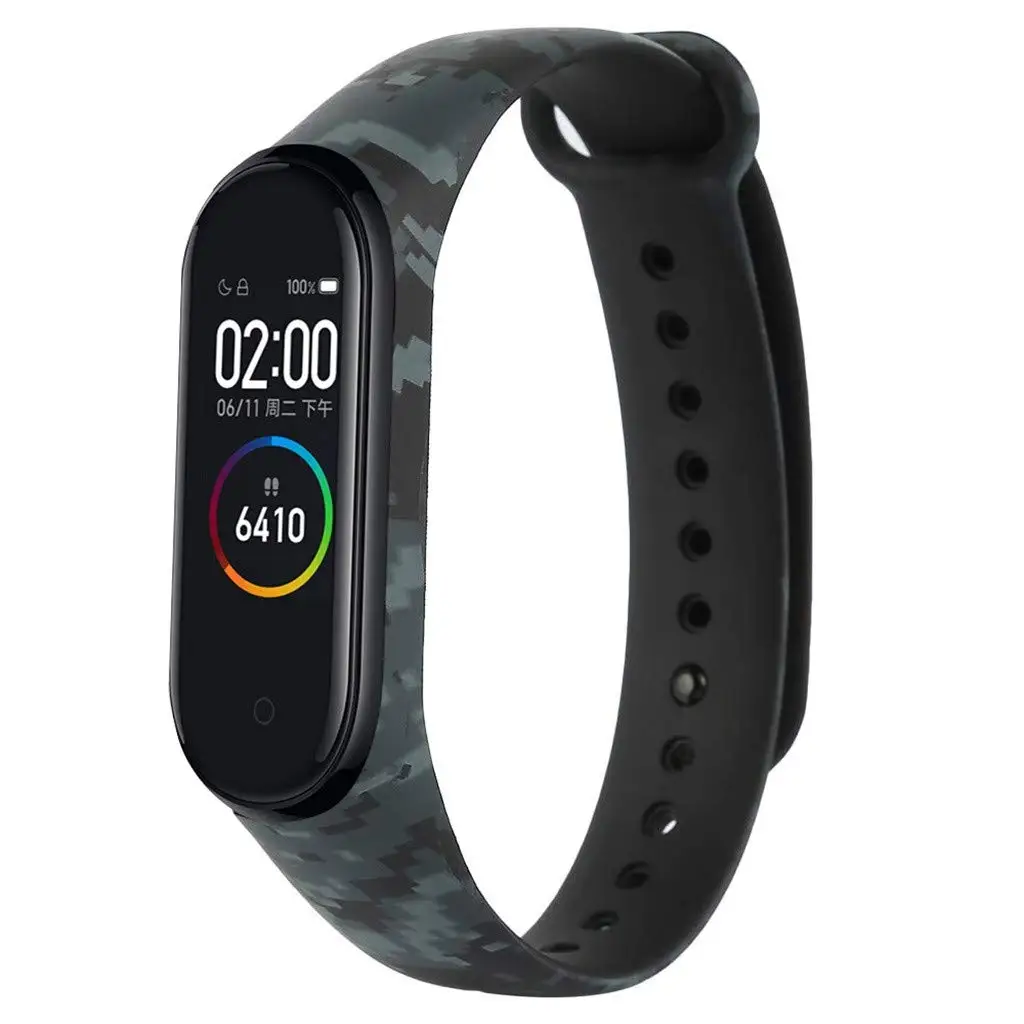 Digital camouflage Камуфляжный браслет для Xiaomi Mi Band 4 ремешок силиконовый ремешок с цветочным принтом miband 3 Аксессуары для xiaomi miband 4 NFC band - Цвет: Digital camouflage