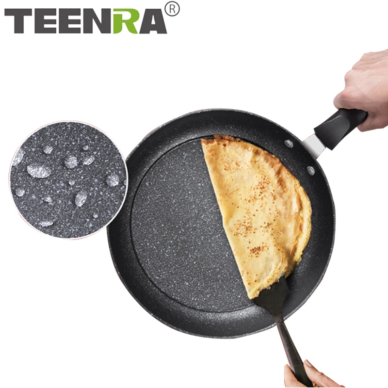 Каменная сковорода TEENRA 28 см Maifan антипригарная кухонная жаропрочная ручка для
