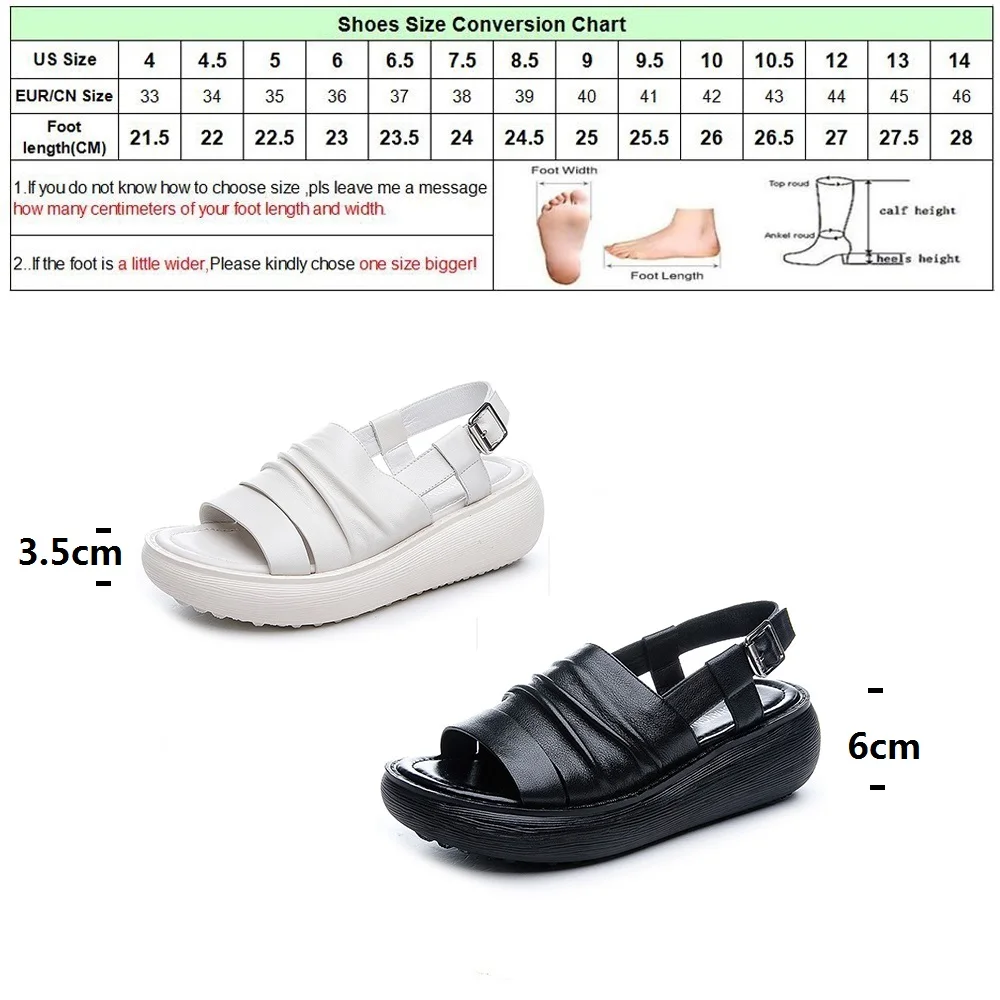 

DRFARGO 2020 Sandals for Women Fashion Stree Wear Soft sole Platform Shoes Genuine Leather Wedged Shoes Women ZC956 Chaussure