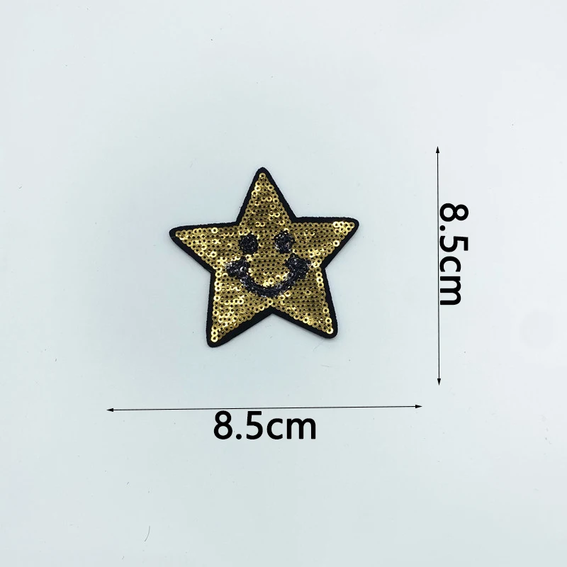 10 шт./компл. блестящие нашивки со звездами аппликация с помощью утюга для джинсов