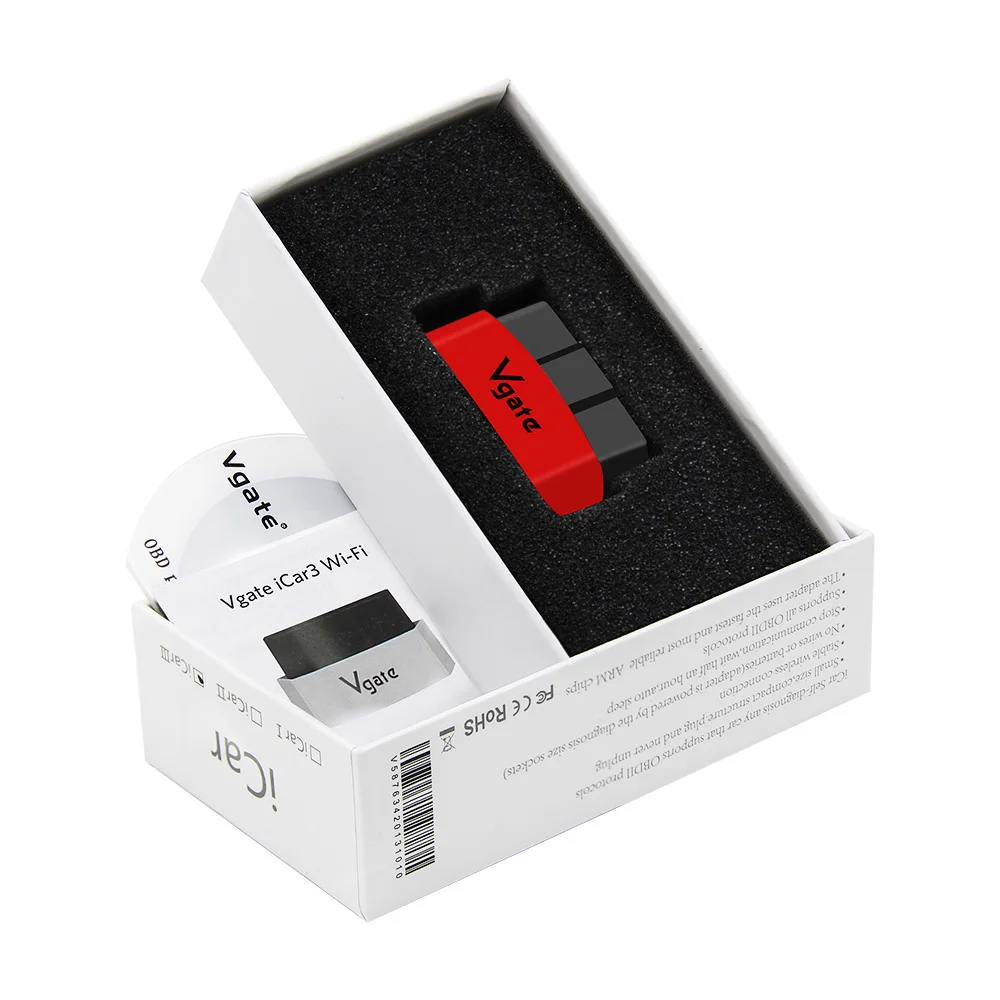 Vgate iCar3 код читателя elm327 инструмент диагностики Wi-Fi версия Поддержка OBD2 протокола автомобиль elm 327 iCar3 для IOS/ android