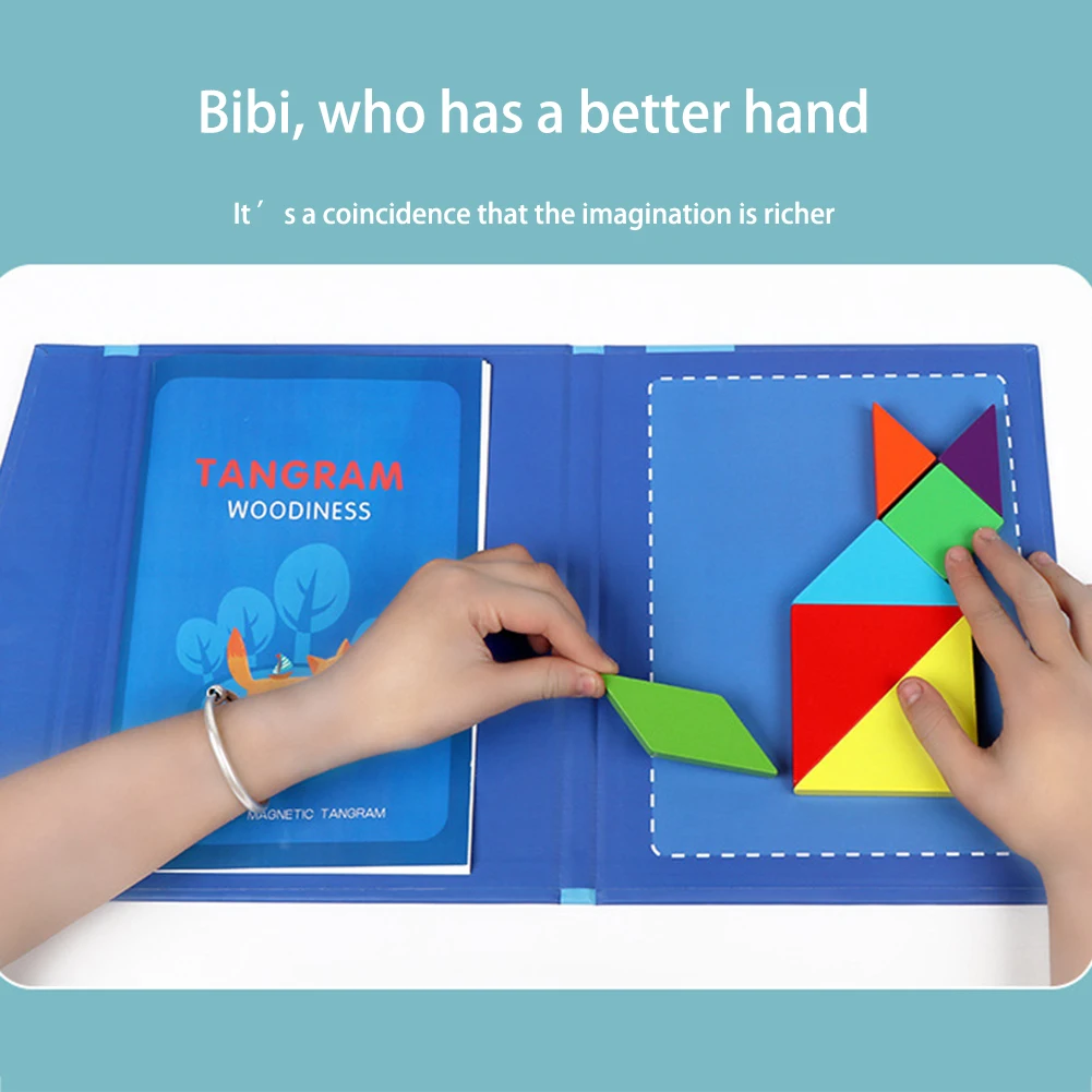 3D Магнитная головоломка Tangram игра Монтессори Обучающие Настольные игры для