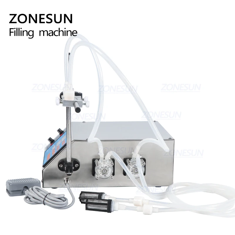 ZONESUN 0 5-50 мл 2 головки полуавтоматический перистальтический насос машина для