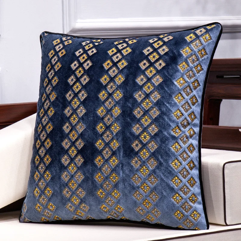 3D укороченный ворс Голубая Подушка углы столов Housse De Coussin рождественские