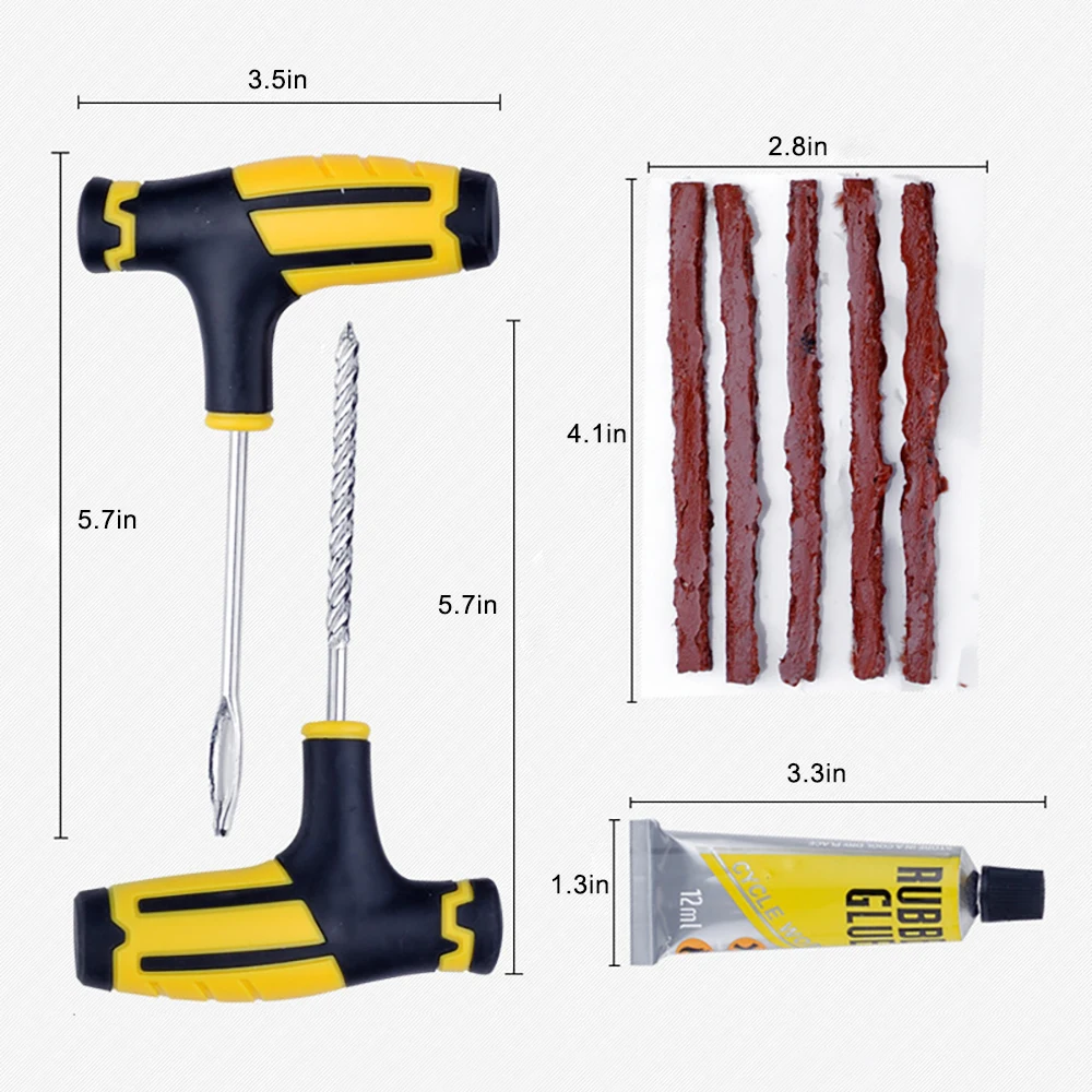 

Car Tire Repair Tool Tire Repair Kit Studding Tool Set Auto Bike Tubeless Tire Tyre Puncture Plug Garage Tools tire shop tool