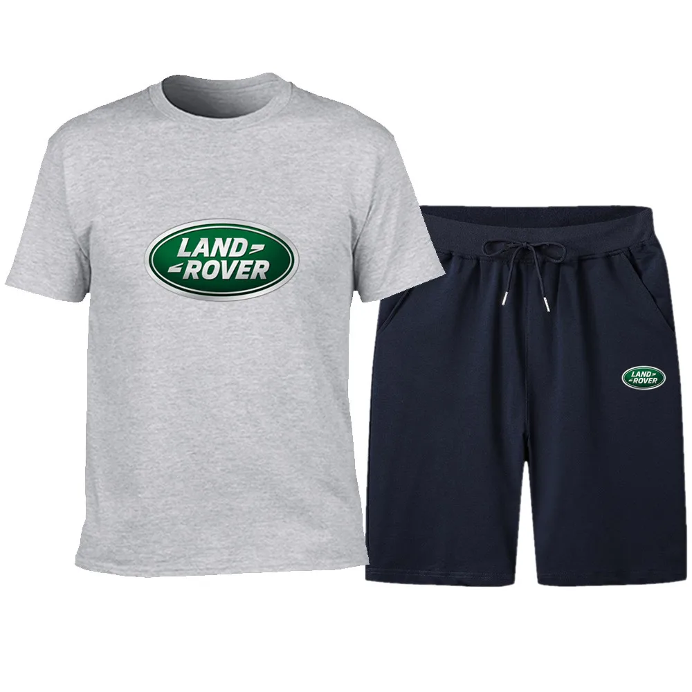 

2021 new Land Rover car LOGO hot sale letter printing T-shirt short sleeve + shorts couple sports leisure suit