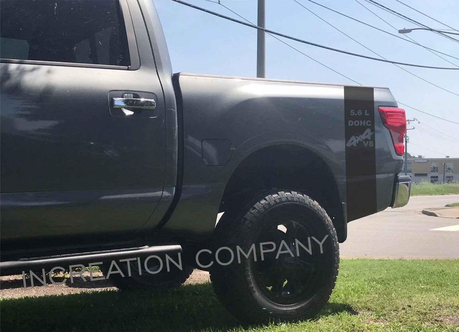 

For 2 Truck vinyl side decal stripes Nissan Titan graphics 5.6 L dohc v8 nismo sport