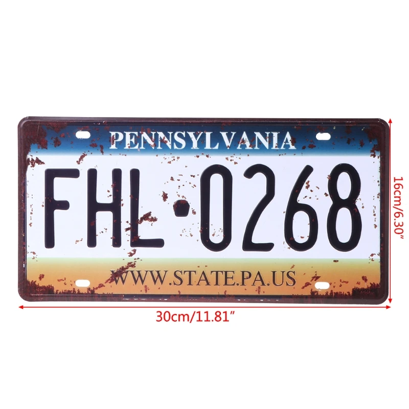 

8B-DE129 License Plate Metal Plate Car Number Tin Sign Bar Pub Cafe Home Decor Metal Sign Garage Painting