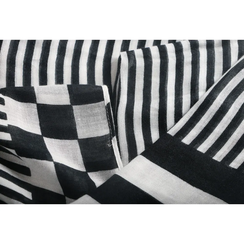 Хит модный красивый мягкий хлопковый длинный шарф в полоску для женщин и девушек