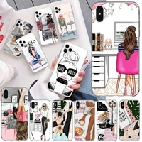 princess female boss coffee phone case for iphone 13 12 11 pro mini xs max 8 7 plus x se 2020 xr silicone soft cover