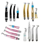 Стоматологический наконечник для воздушной турбины, 4 отверстия, 2 высокоскоростных + 1 низкоскоростной наконечник, соотношение 1:1, кнопка, подходит для стиля NSK, 4 цвета