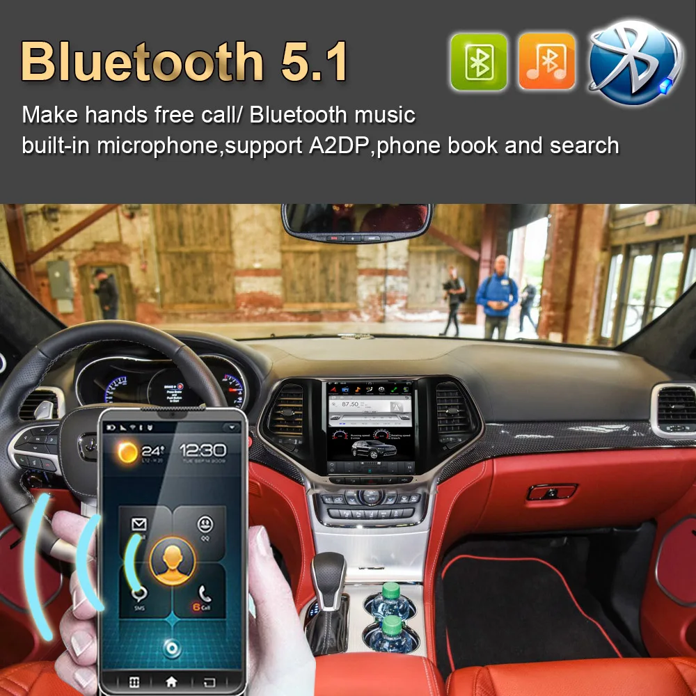 10 4 &quotTesla Style Android 9 0 Автомобильный GPS-навигатор для JEEP Cherokee 2014-2022 автомобильное