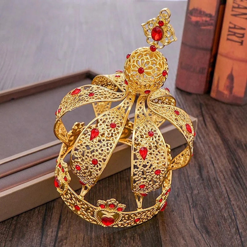 Вечерние диадемы FORSEVEN золотистые белые черные с украшением в виде короны для