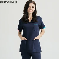 hand washing clothes female doctor surgical gown surgical operating room beauty salon overalls dentist short sleeved unisex
