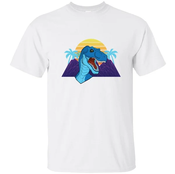 

High Quality 80S 90S Vaporwave Dinosaur Synthwave Mens T-Shirt T Shirt For Mens Tshirt For Men Solid Color Summer Tops