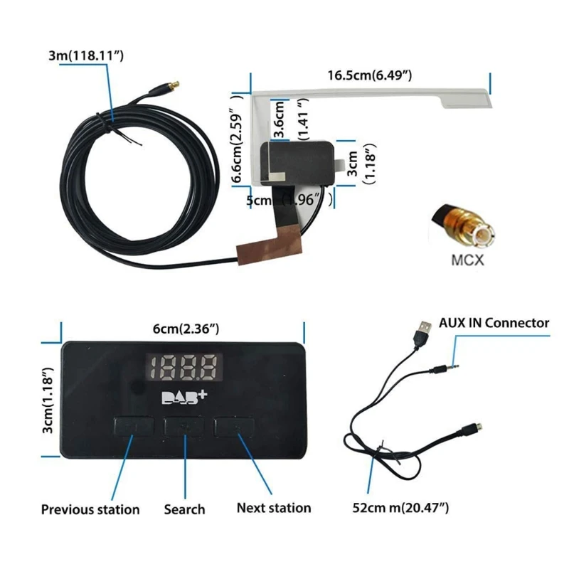 

Auto Radio Aerial Antenna Cable USB Car DAB Antenna Digital Broadcast DAB + Radio Box Receiver Adapter Car Radio Stereo Player