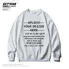 Толстовки с капюшоном Extfine с индивидуальным рисунком для мужчин и женщин, повседневные свитшоты, однотонные мужские флисовые толстовки на заказ