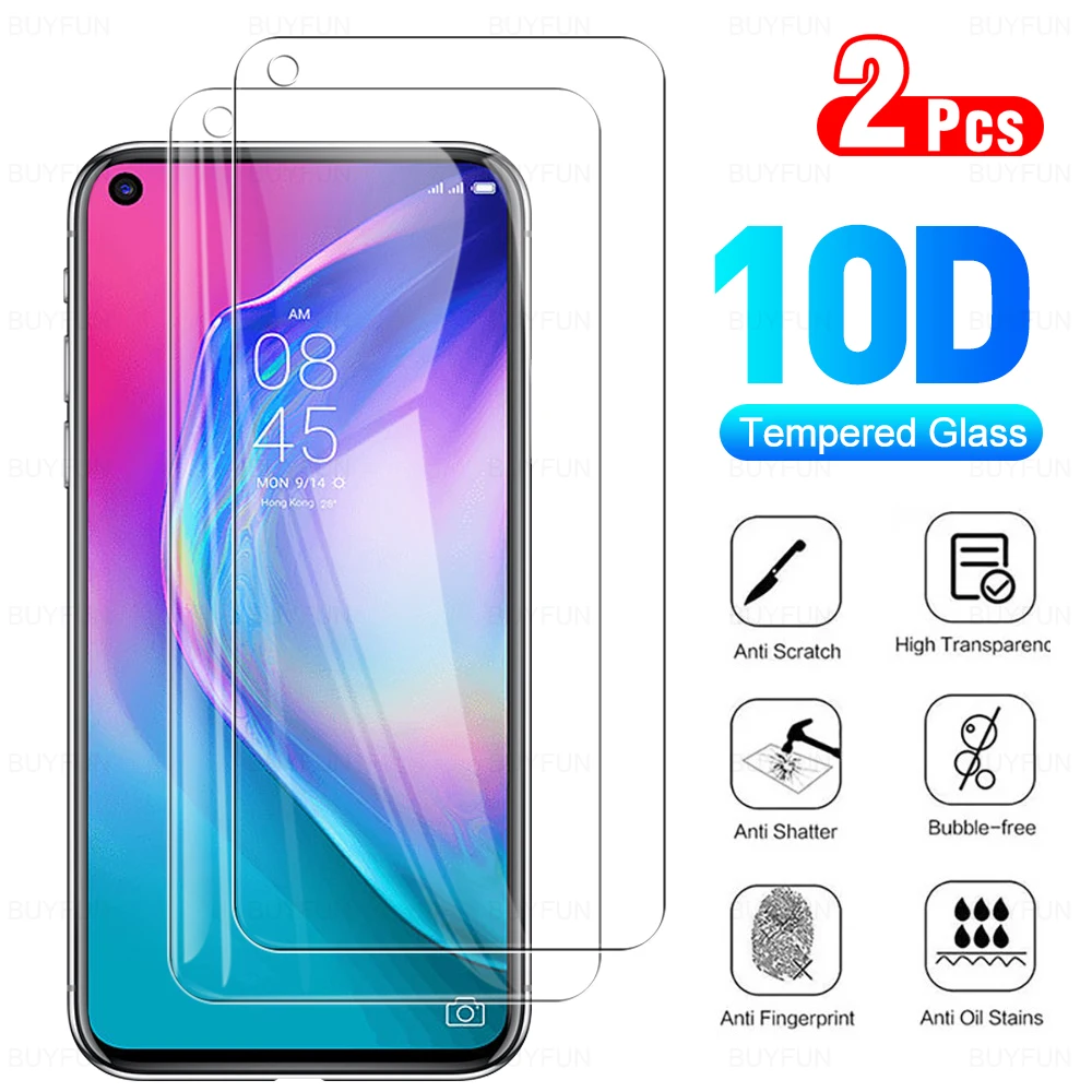 

2Pcs Full Cover Protective Glasses For Tecno Camon 15 Air Phone Glass Screen Protector Film For Camon15Air 15Air CD6 6.6" 2020