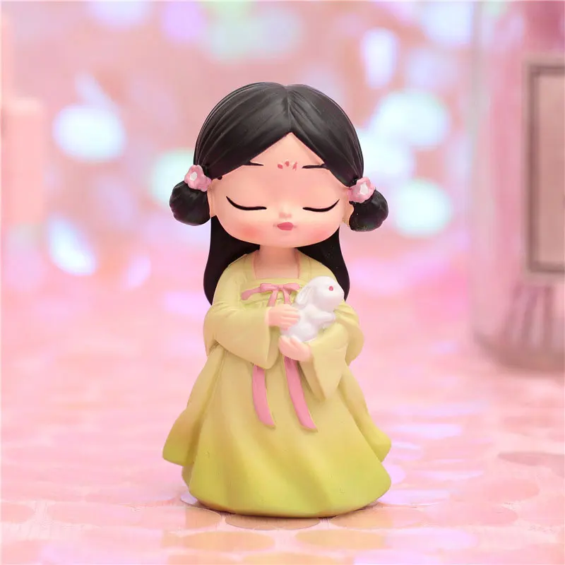 Мини традиционная китайская Династия Тан леди смолы ремесло Статуэтка для