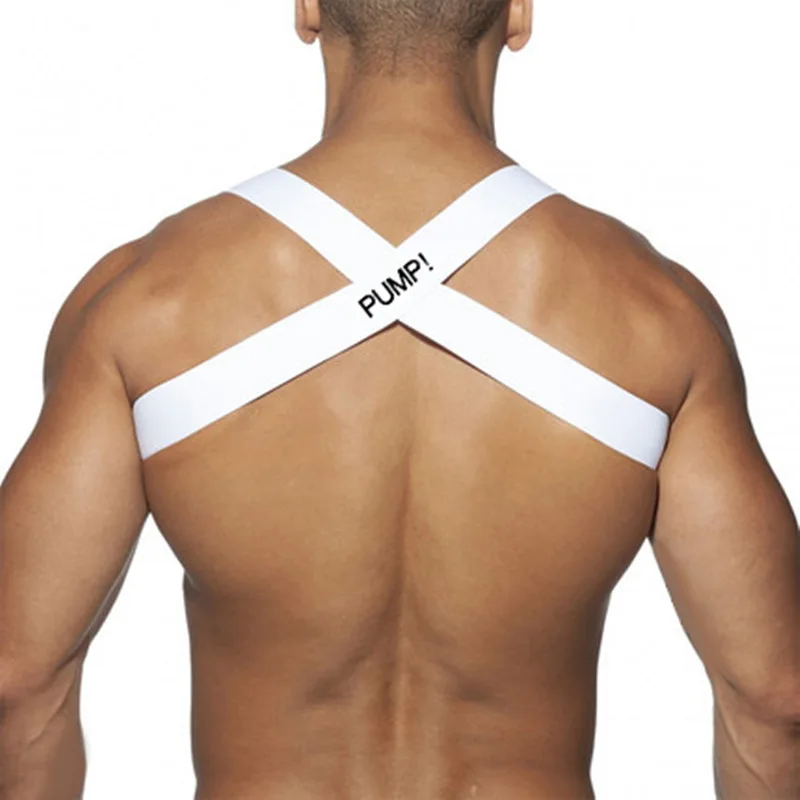 

2021 New Men's Chest Strap Nylon Spandex Solid Color Sexy Men's Stretch Shoulder Strap Muscle Men's Party Carnival Decoration