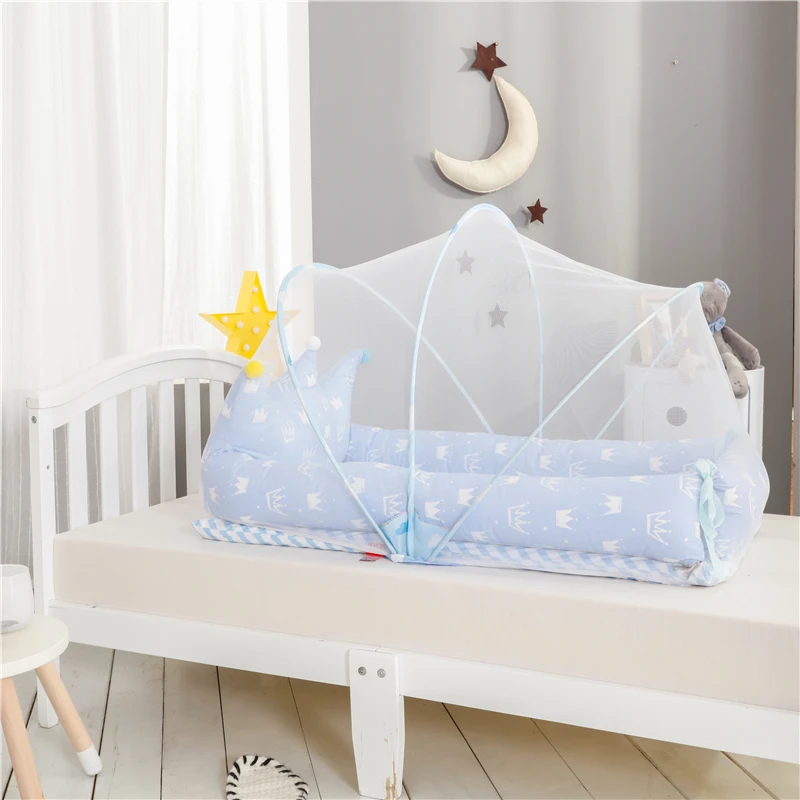 Переносная детская кроватка складная для новорожденных сна с подушкой
