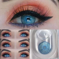 Hot Pair New York Blue Natural Colored Contact Lenses Beautiful Pupil colored lenses for eyes Cosmetic colored eye lenses