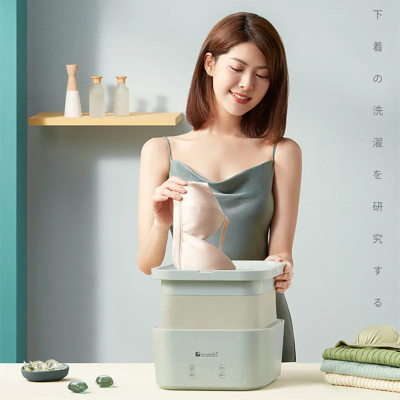 

220V Soseki Shansi Folding Washing Machine Upgrade Portable Mini Underwear Panty