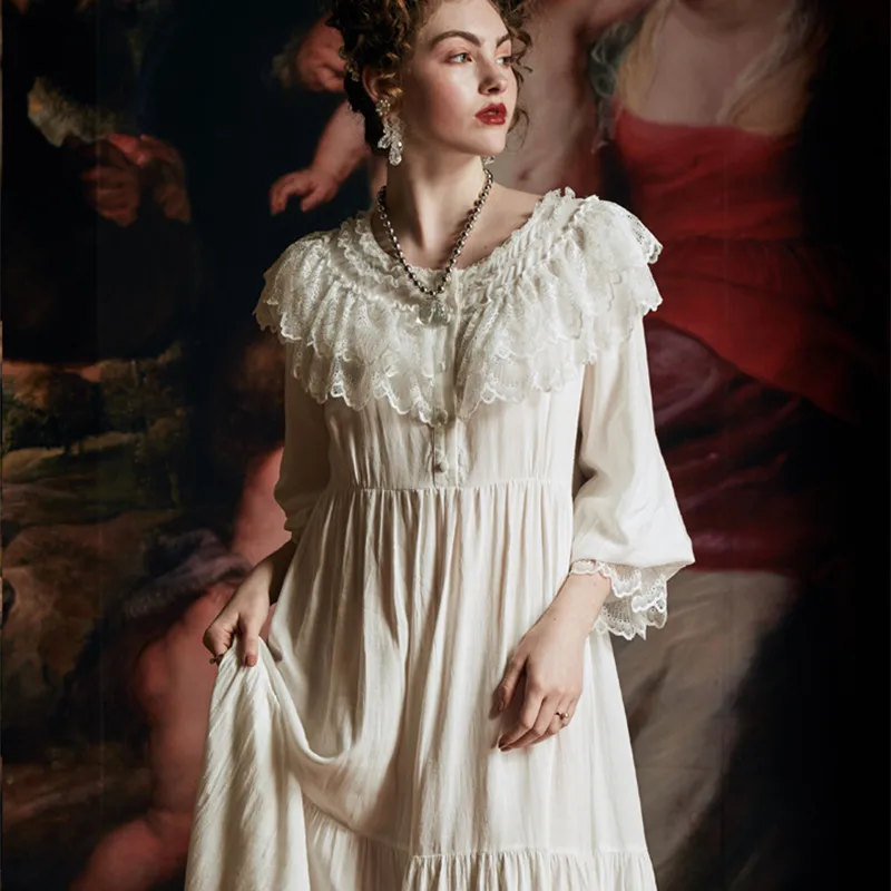 Винтажная женская ночная рубашка Элегантная Дамская женское весенне летнее