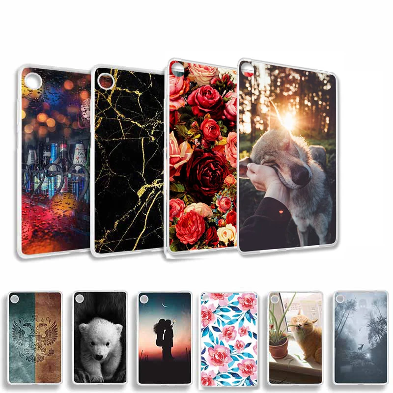 

Cases For Huawei Honor WaterPlay 8.0 Case Silicone Cover HDL-W09 HDL-Al00 8.0" inch 3D Printed TPU Cartoon Protector Back Coque
