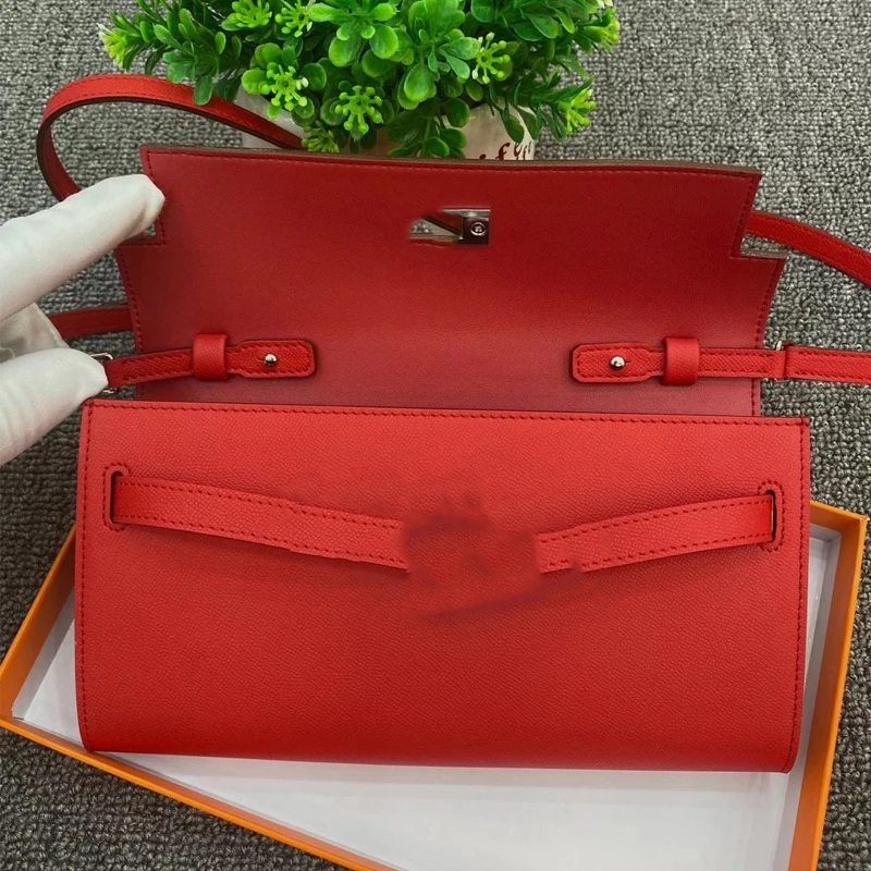 

First Layer Cowhide Palm Pattern Original Epsom One-Shoulder Messenger Bag Ladies Clutch Purse Fashion Trend 2020 New