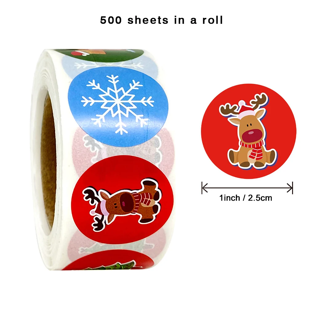 500 рулонов Рождественская бирка декоративные наклейки украшения подарочные