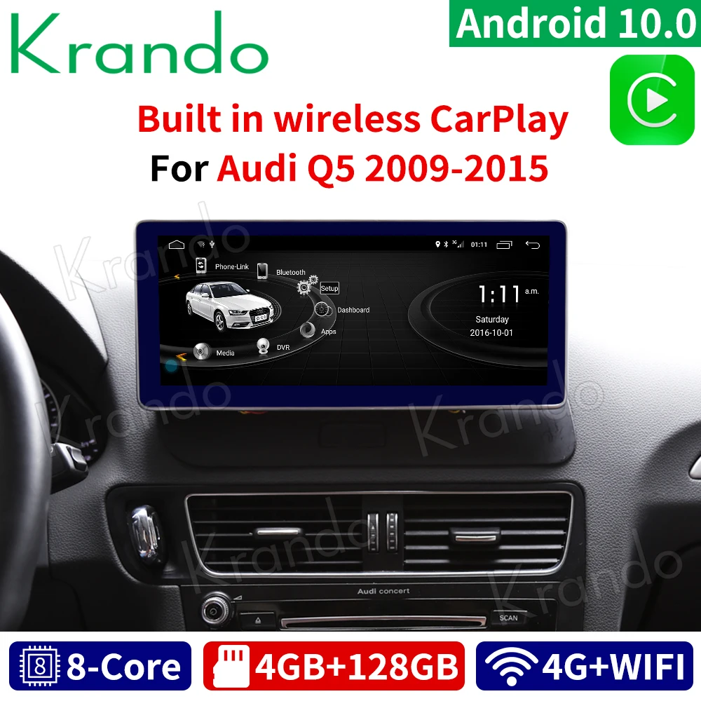 Krando Android 10 0 4G 128G Rom 25 ''IPS радио автомобиль аудио для Audi Q5 2009 2020 мультимедиа плеер