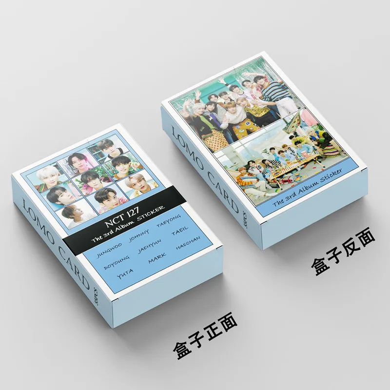 

55 шт./лот Kpop NCT 127 наклейка для 3-го альбома синяя Обложка ломо-карты Новая модная Фотокарточка открытка Kawaii Канцелярские подарки
