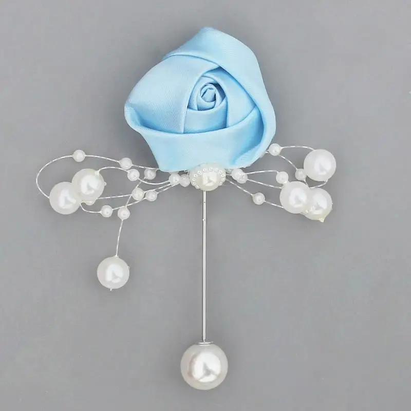 Свадебная бутоньерка для жениха 6 шт./лот атласные шелковые розы цветы бутоны