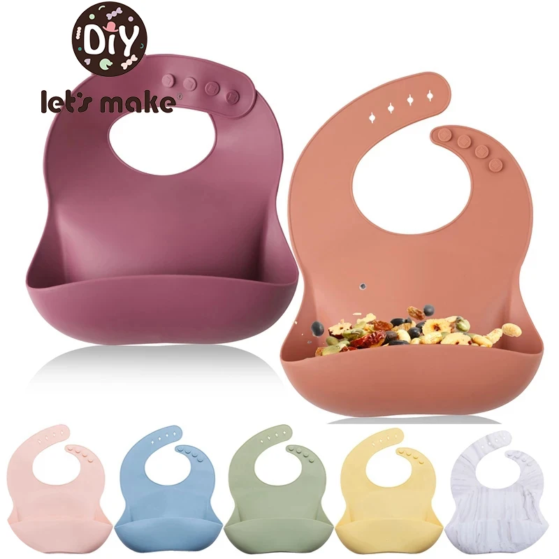 Давайте сделаем Детские Силиконовые Водонепроницаемый нагрудник регулируемый