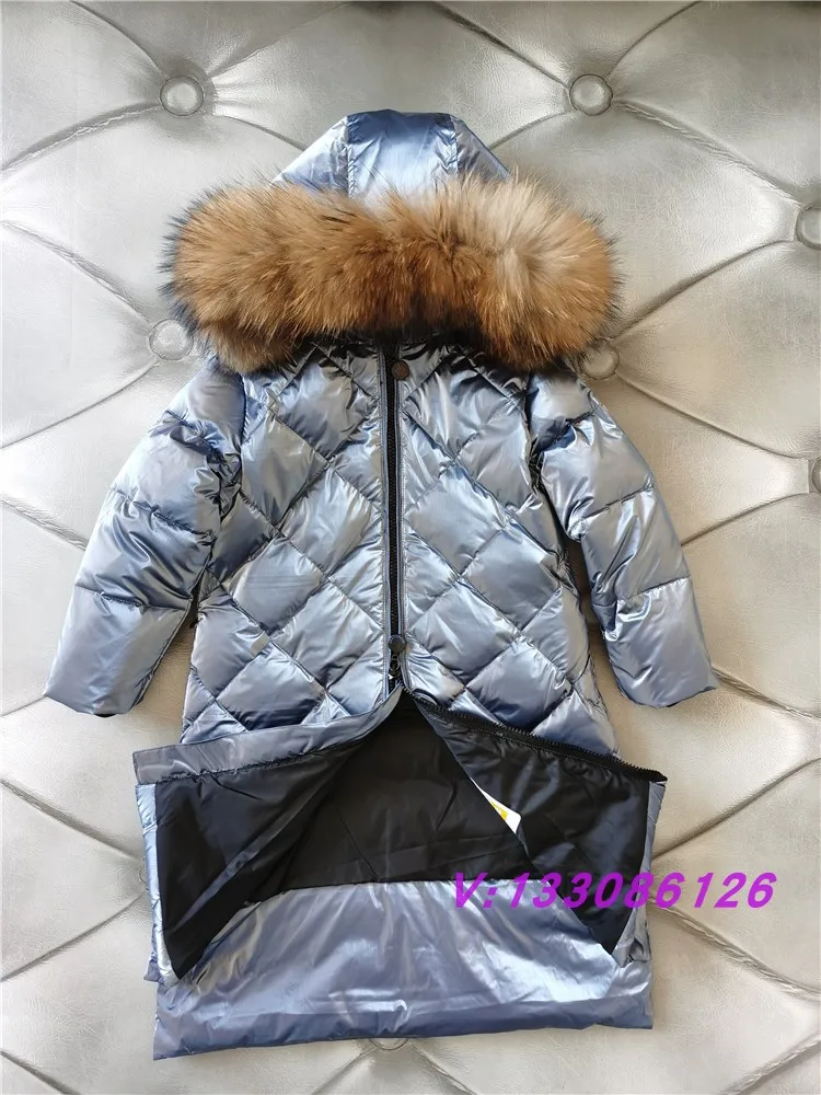 

Fashion Winter Coat Thicker Warm Natural Fur Hooded Children Oversize Outerwear for Girls Kids Down & Parkas for Boy