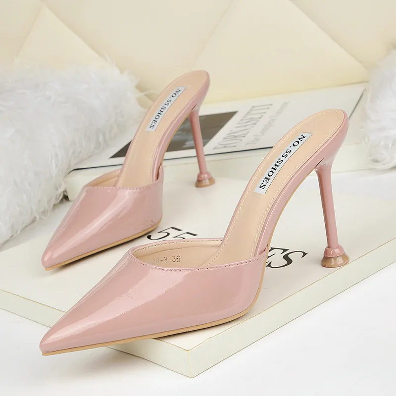 Designer Shoes Women Luxury 2021 Extreme High Heel Slippers Valentine Mules Heels Sexy Elegant For Woman Buty | Обувь