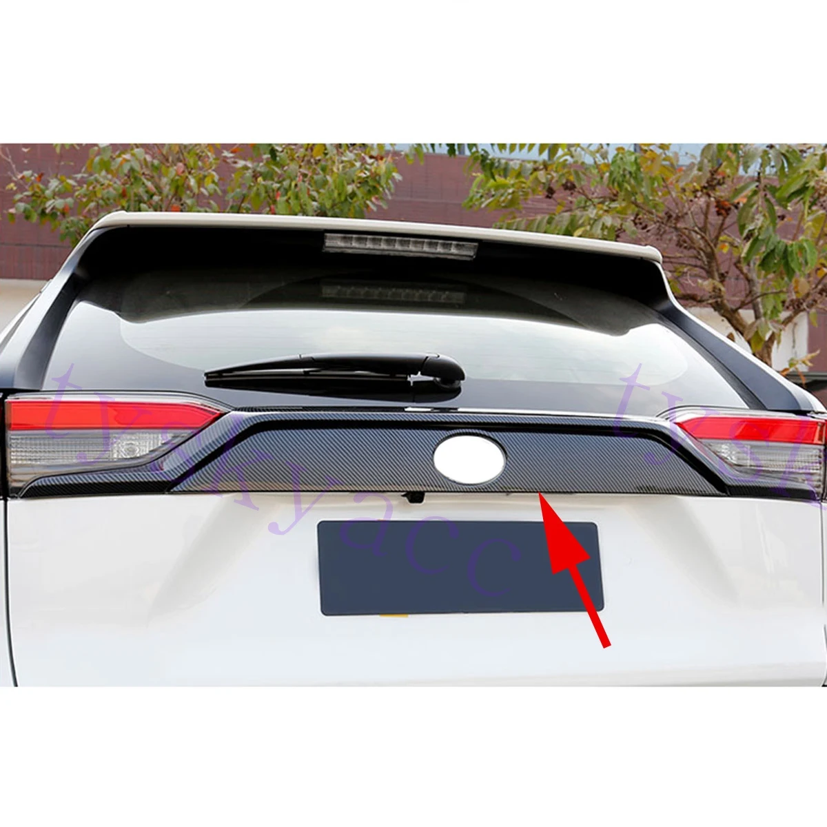 Carbon Fiber Rear Trunk Door Tail Gate Tailgate Cover Trim Garnish Accessories Fit For Toyota RAV4 2019 2020 | Автомобили и