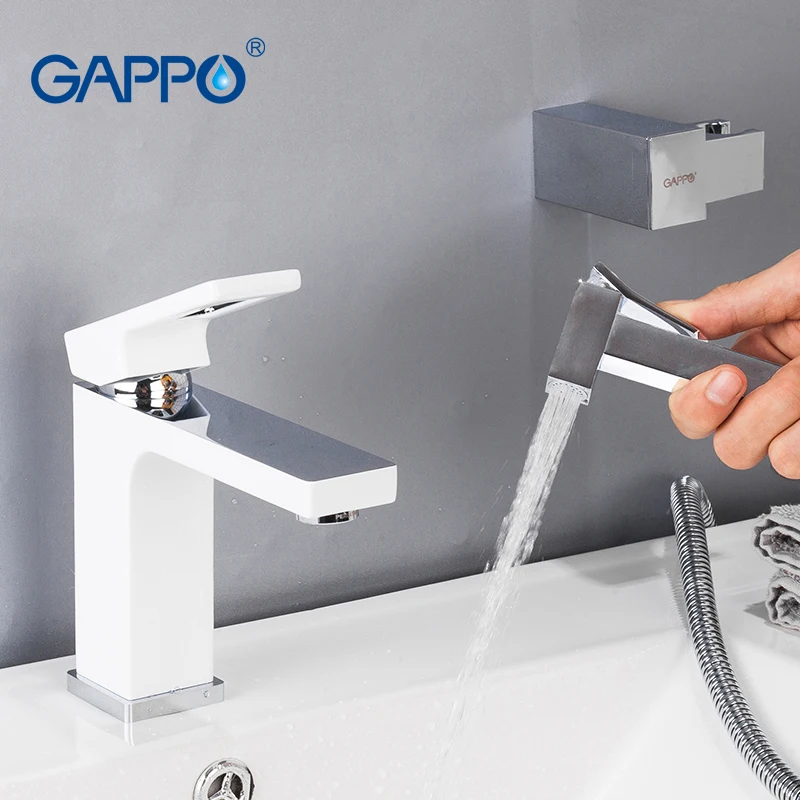 GAPPO смесители для раковины белый и хром водопад смеситель для раковины с распылителем Ванная раковина кран латунный водопроводный кран Смесители для ванны