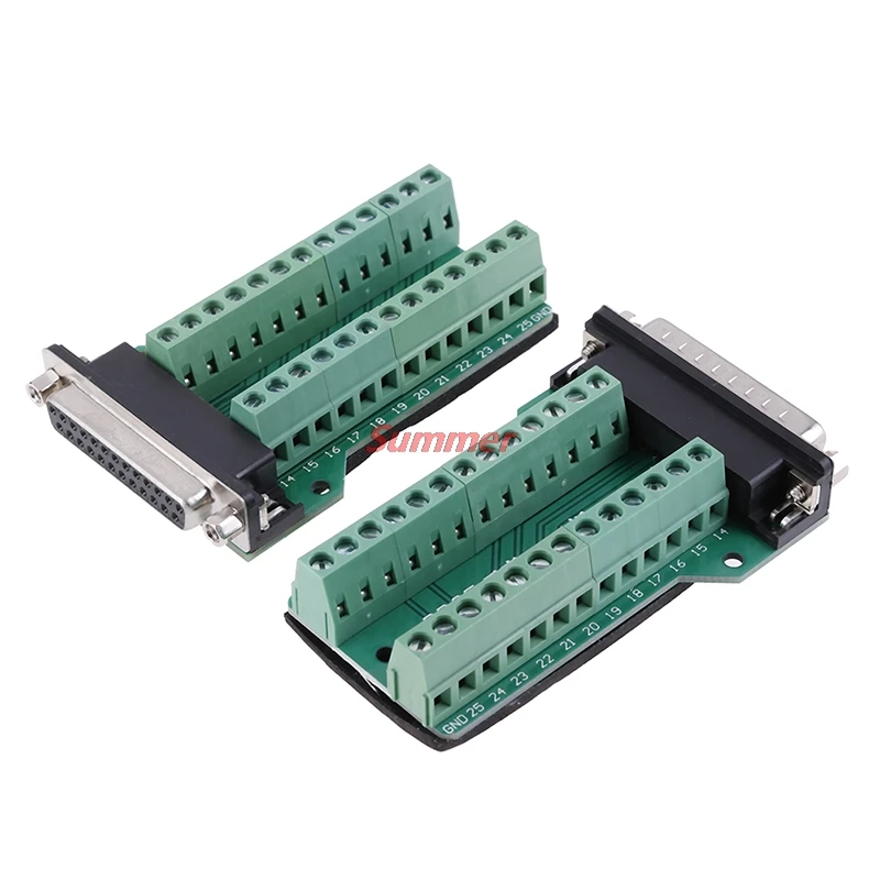 Практичный DB25 D-SUB женский 25Pin Plug Breakout печатной платы 2 ряда терминалы инструменты