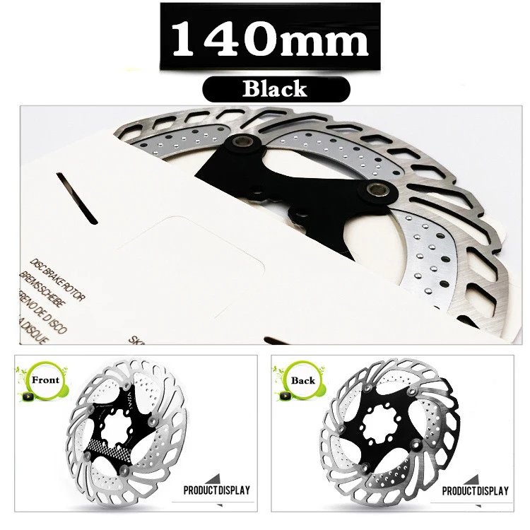 140mm black Горный велосипед для рассеивания плавающий диск 140 мм 160 мм 180 203 мм Mtb/DH быстрое охлаждение тормоза с шестью отверстиями ротор дорожный велосипед тормозных колодок аксессуар - Цвет: 140mm black