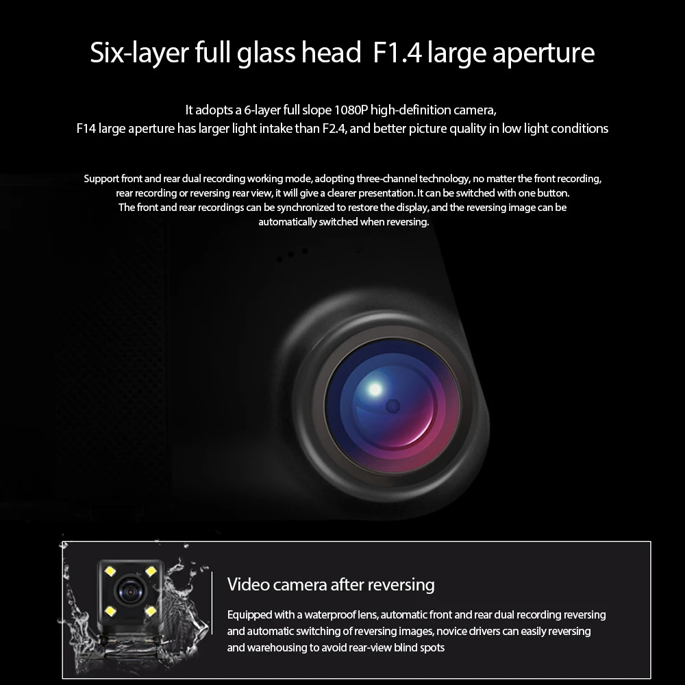 Видеорегистратор зеркало заднего вида 4 3 дюйма HD ночное