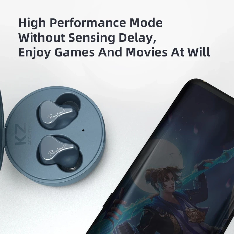 TWS-наушники KZ SKS Bluetooth 5 2 гибридные 1DD + 1BA с шумоподавлением сенсорным управлением